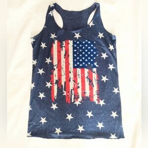Women's USA Razor Back Tank Top EUC S